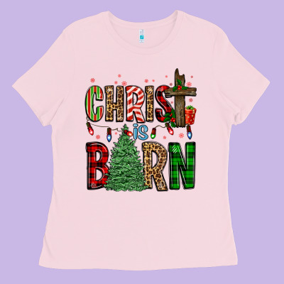 Christ Is Born Ladies Tee Designed By Fadigitalartstudio