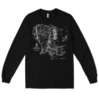 Black middle earth map [tb] Long Sleeve Tee - linhVisuals
