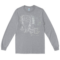 Heather Grey middle earth map [tb] Long Sleeve Tee - linhVisuals