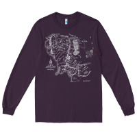 Plum middle earth map [tb] Long Sleeve Tee - linhVisuals