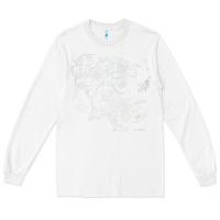 White middle earth map [tb] Long Sleeve Tee - linhVisuals