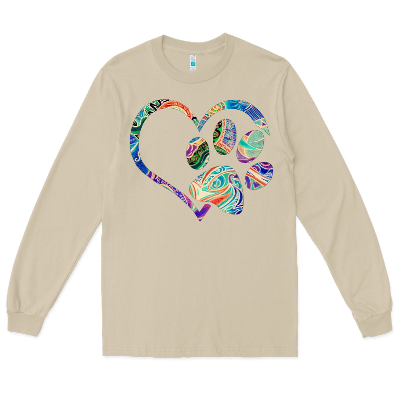 Dog Paw Print Tie Dye Rainbow Dog Lover Rescue Retro 70s T Shirt Long Sleeve Tee by linhVisuals | Teevron
