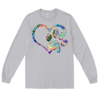 Moon Dust dog paw print tie dye rainbow dog lover rescue retro 70s t shirt Long Sleeve Tee - linhVisuals