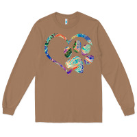 Toasted Coconut dog paw print tie dye rainbow dog lover rescue retro 70s t shirt Long Sleeve Tee - linhVisuals