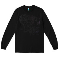 Black middle earth map [tw] Long Sleeve Tee - linhVisuals