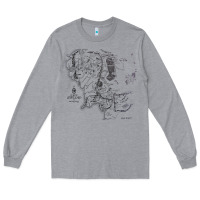 Heather Grey middle earth map [tw] Long Sleeve Tee - linhVisuals