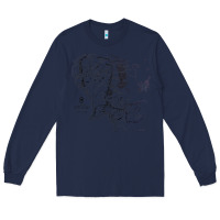 Navy middle earth map [tw] Long Sleeve Tee - linhVisuals