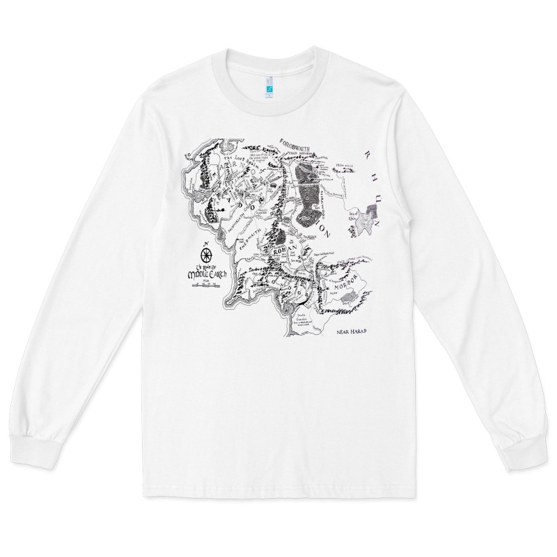 Middle Earth Map [tw] Long Sleeve Tee by linhVisuals | Teevron