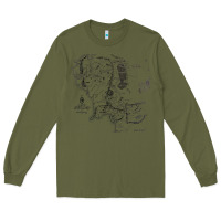Army Green middle earth map [tw] Long Sleeve Tee - linhVisuals