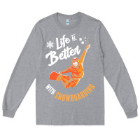Heather Grey snowboard t  shirt snowboarding i snowboarder i winter sports t  shirt Long Sleeve Tee - linhVisuals