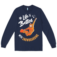 Navy snowboard t  shirt snowboarding i snowboarder i winter sports t  shirt Long Sleeve Tee - linhVisuals