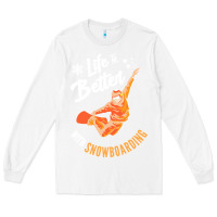 White snowboard t  shirt snowboarding i snowboarder i winter sports t  shirt Long Sleeve Tee - linhVisuals