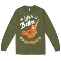 Army Green snowboard t  shirt snowboarding i snowboarder i winter sports t  shirt Long Sleeve Tee - linhVisuals