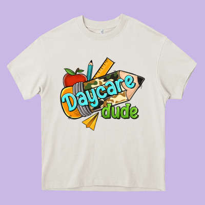 Daycare Dude Heavy Core Tee Designed By Jasminsmagicworld
