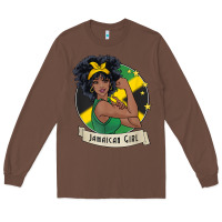 Chestnut jamaican black woman t shirt jamaica afro girl pride Long Sleeve Tee - linhVisuals