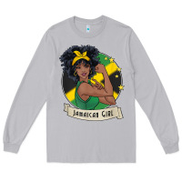 Moon Dust jamaican black woman t shirt jamaica afro girl pride Long Sleeve Tee - linhVisuals