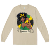 Mushroom jamaican black woman t shirt jamaica afro girl pride Long Sleeve Tee - linhVisuals