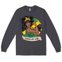 Smoke jamaican black woman t shirt jamaica afro girl pride Long Sleeve Tee - linhVisuals