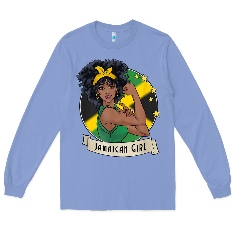 Jamaican Black Woman T Shirt Jamaica Afro Girl Pride Long Sleeve Tee by linhVisuals | Teevron