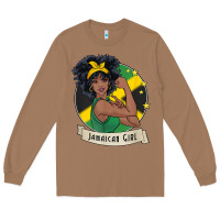 Toasted Coconut jamaican black woman t shirt jamaica afro girl pride Long Sleeve Tee - linhVisuals