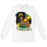 White jamaican black woman t shirt jamaica afro girl pride Long Sleeve Tee - linhVisuals