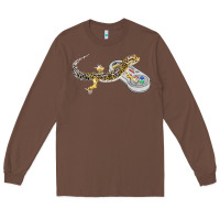 Chestnut leopard gecko playing video game lizard & reptiles gamers t shirt Long Sleeve Tee - linhVisuals