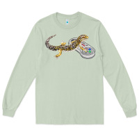 Matcha leopard gecko playing video game lizard & reptiles gamers t shirt Long Sleeve Tee - linhVisuals