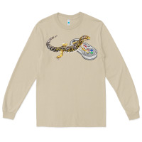 Mushroom leopard gecko playing video game lizard & reptiles gamers t shirt Long Sleeve Tee - linhVisuals