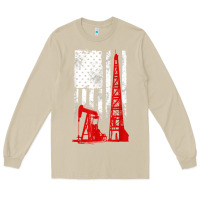 Mushroom oilfield shirt   us flag oil rig shirt Long Sleeve Tee - linhVisuals