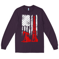Plum oilfield shirt   us flag oil rig shirt Long Sleeve Tee - linhVisuals