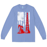 Colony Blue oilfield shirt   us flag oil rig shirt Long Sleeve Tee - linhVisuals