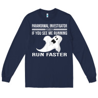 Navy paranormal investigator ghost hunting t shirt Long Sleeve Tee - linhVisuals