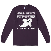 Plum paranormal investigator ghost hunting t shirt Long Sleeve Tee - linhVisuals