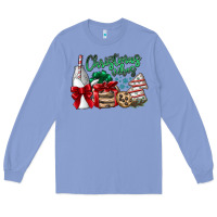 Colony Blue Christmas Vibes Long Sleeve Tee - CowhideDigitalArt