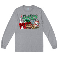 Heather Grey Christmas Vibes Long Sleeve Tee - CowhideDigitalArt