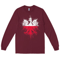 Burgundy polish eagle  polish pride  polish flag  polish t shirt Long Sleeve Tee - linhVisuals