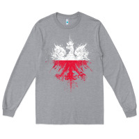 Heather Grey polish eagle  polish pride  polish flag  polish t shirt Long Sleeve Tee - linhVisuals