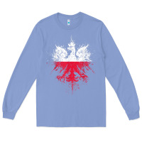 Colony Blue polish eagle  polish pride  polish flag  polish t shirt Long Sleeve Tee - linhVisuals