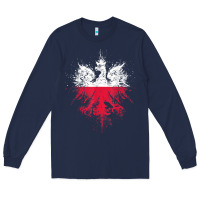 Navy polish eagle  polish pride  polish flag  polish t shirt Long Sleeve Tee - linhVisuals
