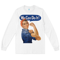 White rosie the riveter shirt we can do it feminist retro t shirt Long Sleeve Tee - linhVisuals