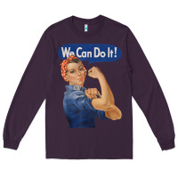 Plum rosie the riveter shirt we can do it feminist retro t shirt Long Sleeve Tee - linhVisuals