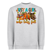 Heather Grey Just a girl who loves Fall Heavyweight Sweatshirt - RanaPortraitStore
