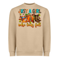 Mushroom Just a girl who loves Fall Heavyweight Sweatshirt - RanaPortraitStore