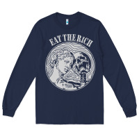 Navy eat the rich Long Sleeve Tee - linhVisuals