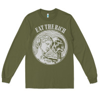 Army Green eat the rich Long Sleeve Tee - linhVisuals