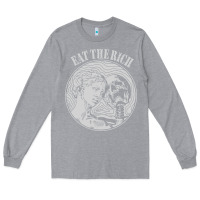 Heather Grey eat the rich Long Sleeve Tee - linhVisuals