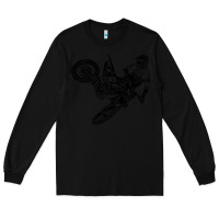 Black Eli Tomac Jump Illustration Long Sleeve Tee - linhVisuals