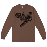 Chestnut Eli Tomac Jump Illustration Long Sleeve Tee - linhVisuals