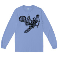 Colony Blue Eli Tomac Jump Illustration Long Sleeve Tee - linhVisuals