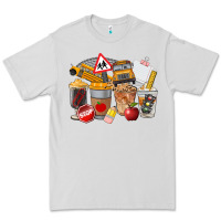 Dove Grey School Bus Coffee Cups Premium Tee - FaDigitalArtStudio